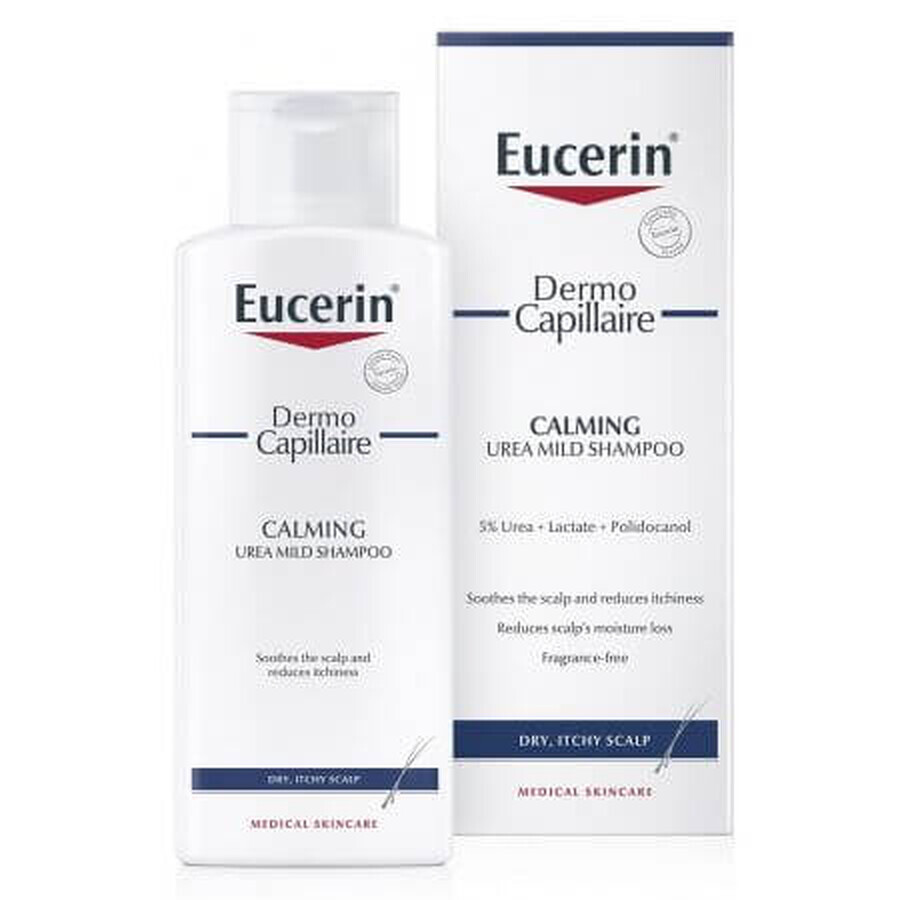 Eucerin DermoCapillaire Shampooing avec 5% d'urée pour cheveux secs, 250 ml