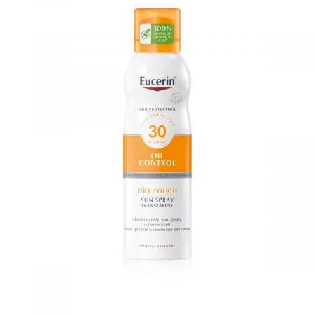 Eucerin Oil Control Invisible Skin Spray avec protection solaire SPF 30+, 200 ml
