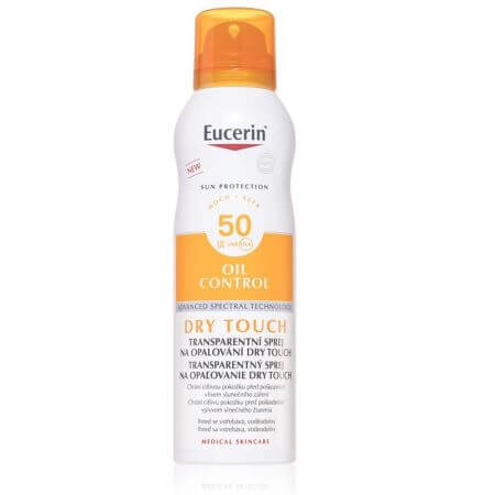 Spray invisibile sulla pelle con protezione solare, SPF 50+, 200 ml, Eucerin