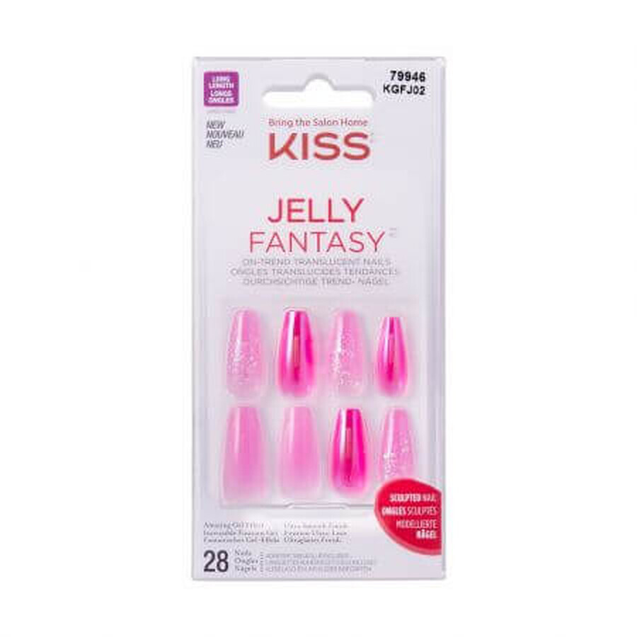 Unghie finte Jelly Fantasy, Jelly Baby Long Coffin, Kiss