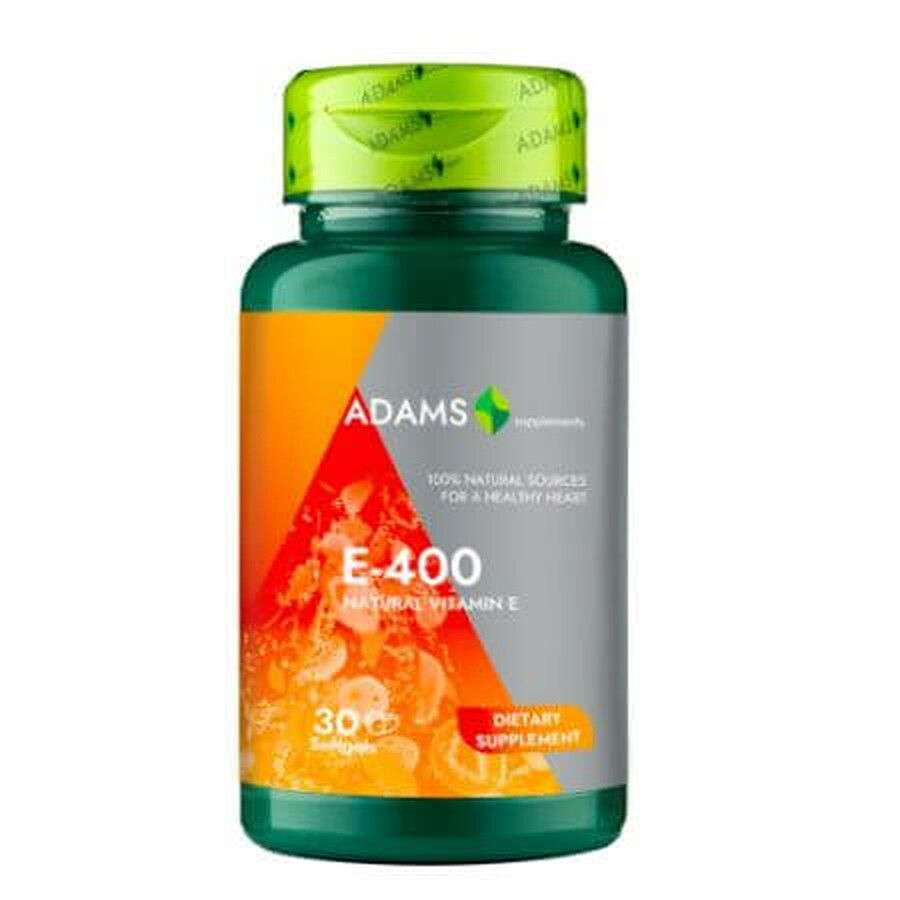 Vitamine E-400 (naturelle), 30 gélules, Adams Vision