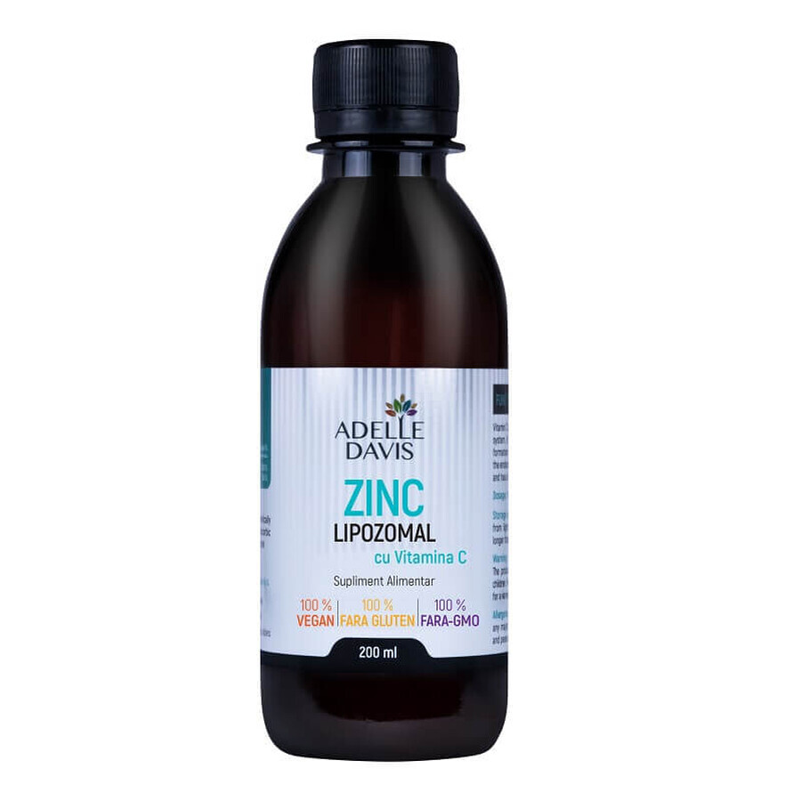 Liposomaal zink met vitamine C, vloeibaar, 200 ml, Adelle Davis