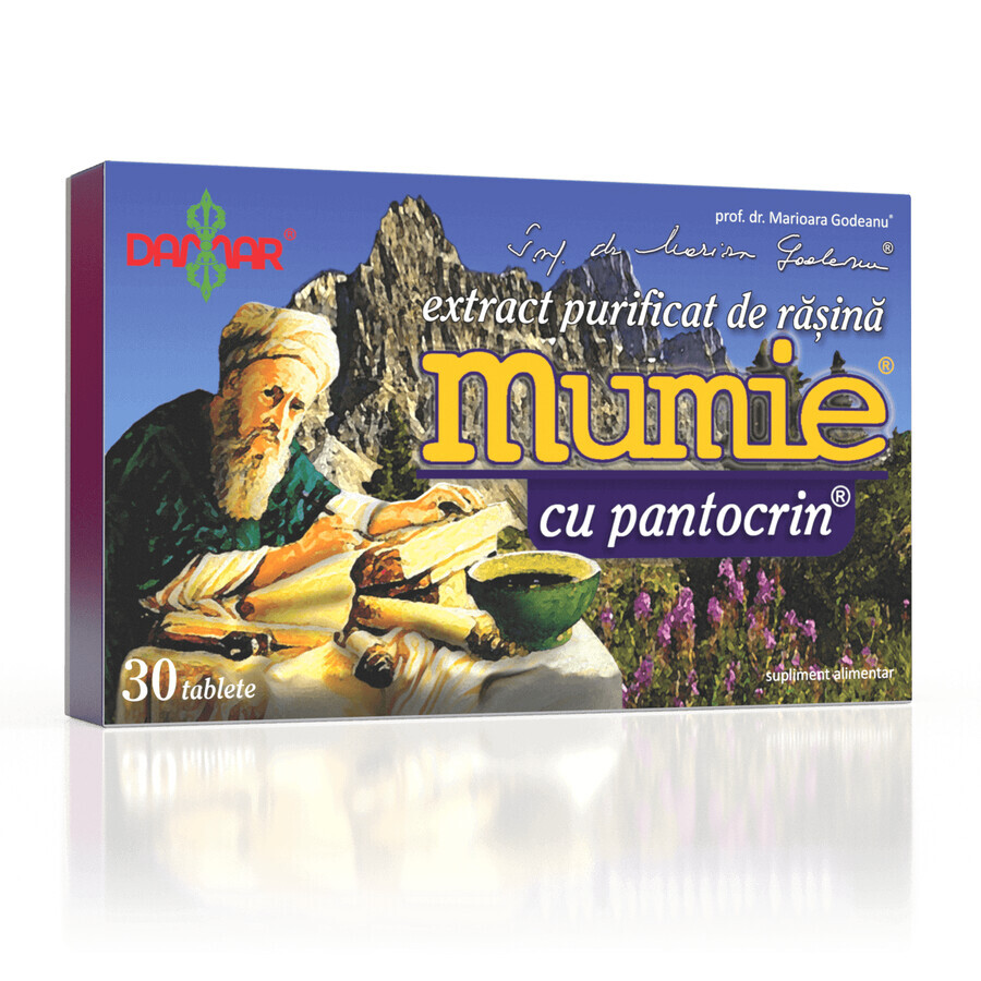 Extract purificat de rășină - Mumie cu Pantocrin, 30 tablete, Damar General Trading