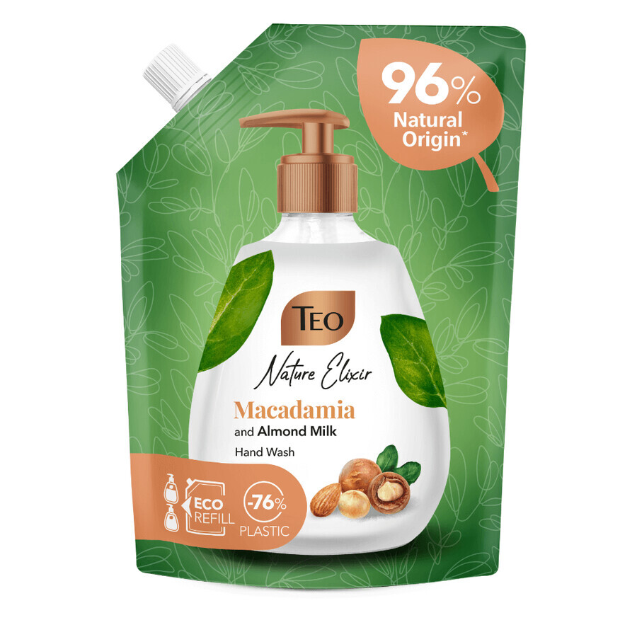 Savon liquide au lait de macadamia et d'amande Nature Elixir, 500 ml, Teo
