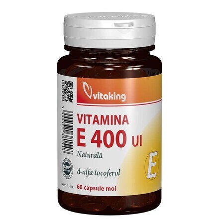 Vitamine E naturelle, 400 UI, 60 gélules, Vitaking