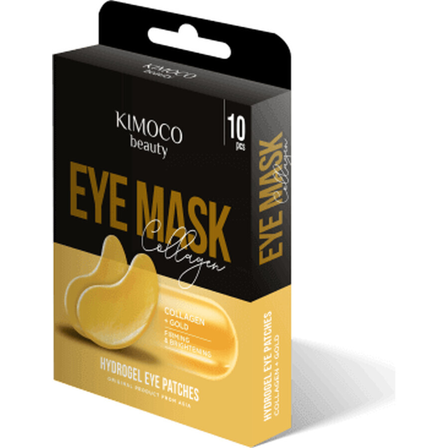 Kimoco Patchs illuminants pour les yeux avec collagène et particules d'or, 10 pièces