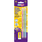 Strigo Lot de 3 crayons pastel avec gomme, 3 pcs