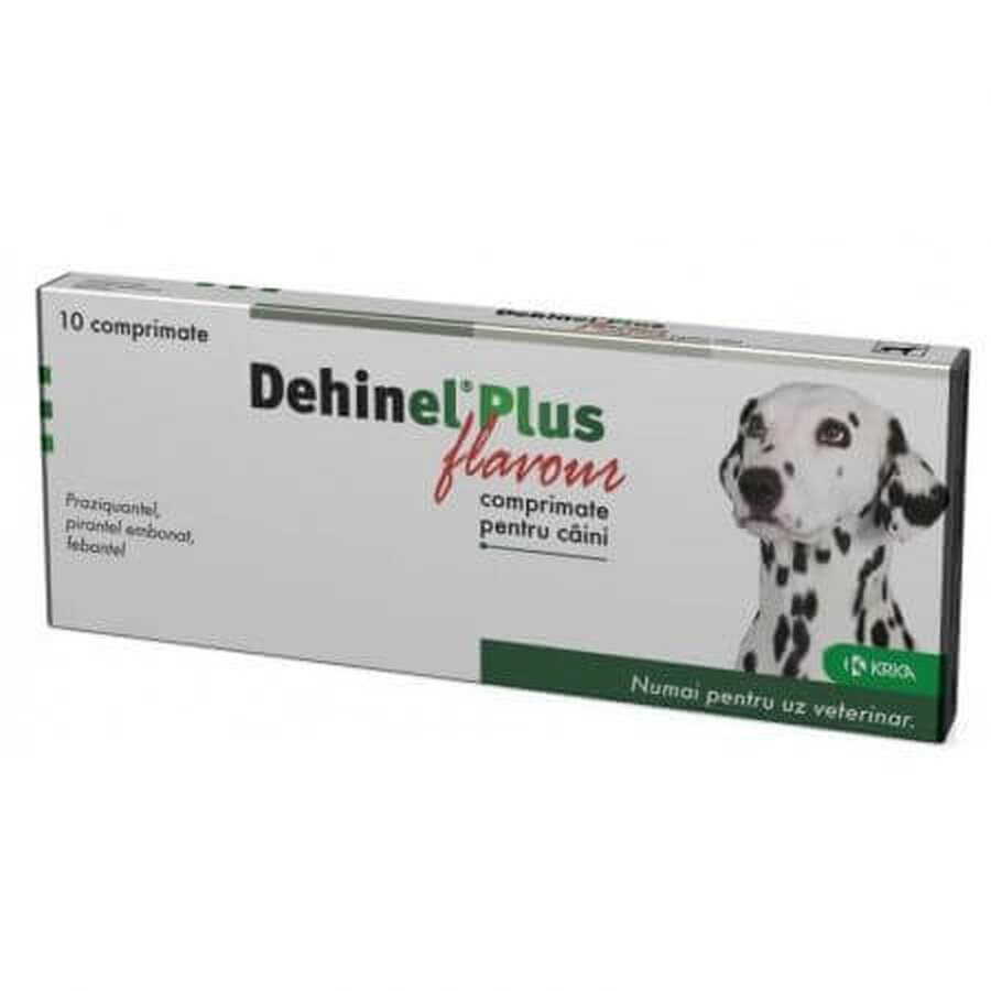 Antiparasitaire interne pour chiens de petite et moyenne taille Dehinel Plus Flavour, 10 comprimés, KRKA