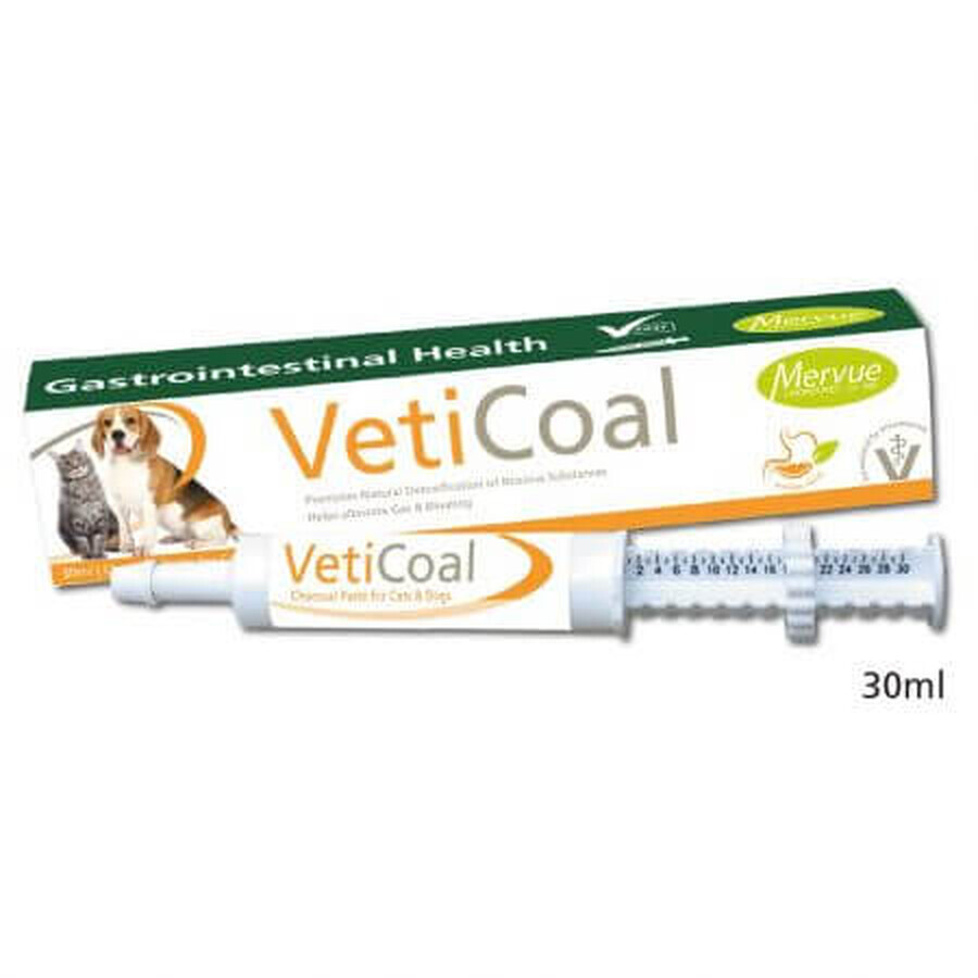 Pasta de carbón activado Veticoal, 30 ml, Mervue