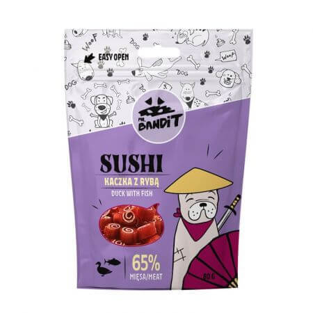 Duck and fish treats for dogs Sushi, 80 g, Mr. Bandit