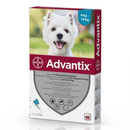 Spot-On Advantix 100 deworming solution for dogs, 1 pipette, Bayer Vet OTC