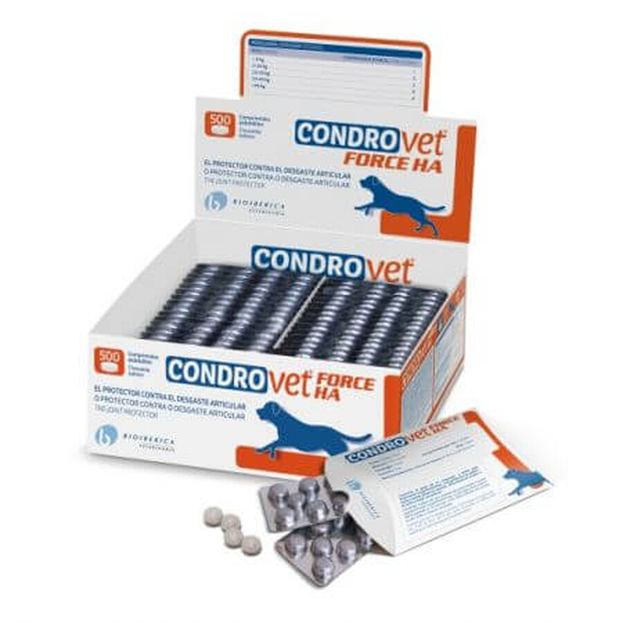 Integratore coadiuvante per il ripristino del comfort articolare nei cani Condrovet Force HA, 10 capsule, Bioiberica