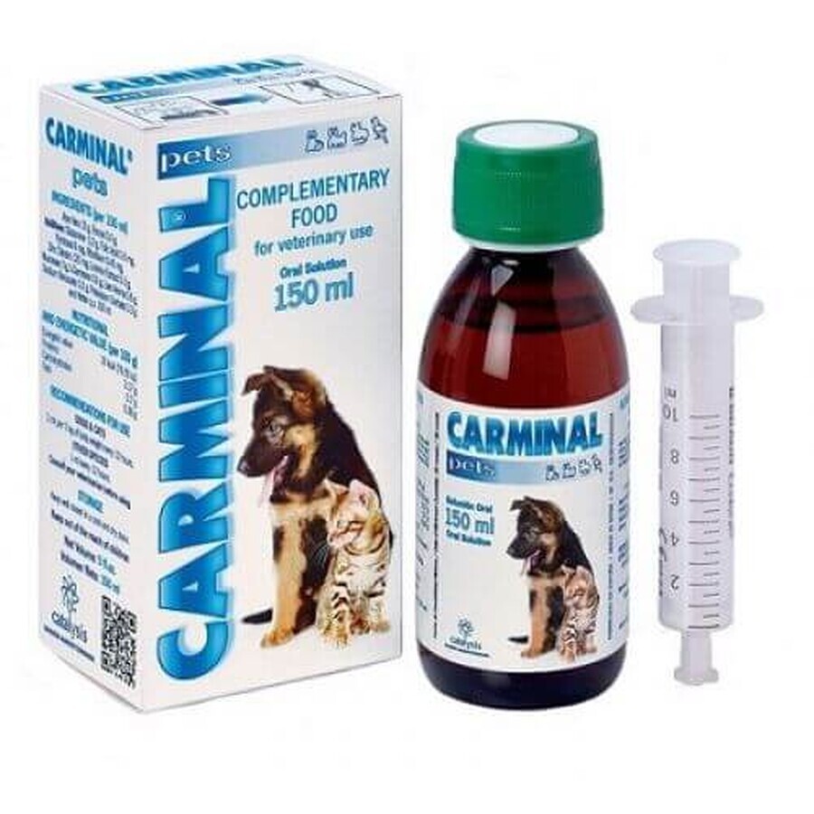 Supplement against digestive system disorders in dogs and cats Carminal Pets, 150 ml, Catalysis Vet