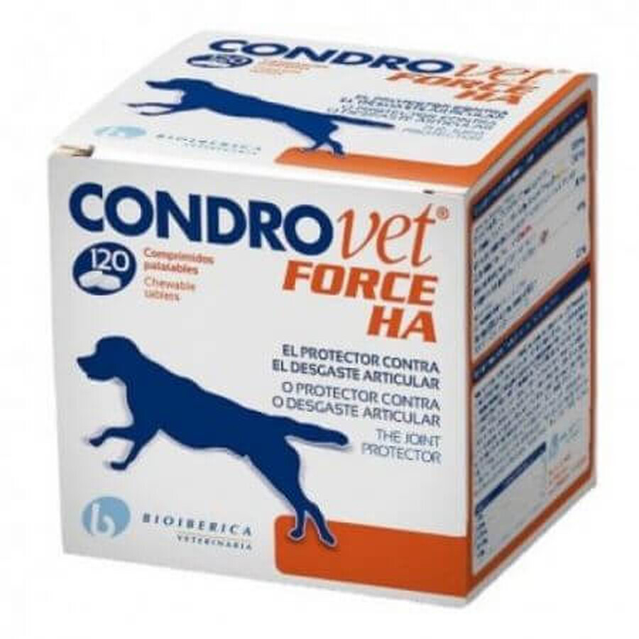 Voedingssupplement voor honden met gewrichtsproblemen Condrovet Force HA, 120 tabletten, Bioiberica