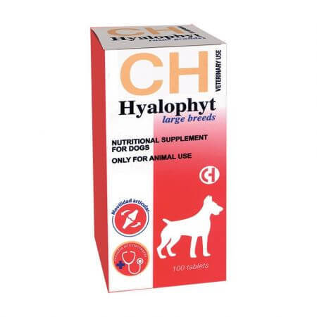 Voedzaam gewrichtssupplement voor grote honden Hyalophyt, 100 tabletten, Chemical Iberica