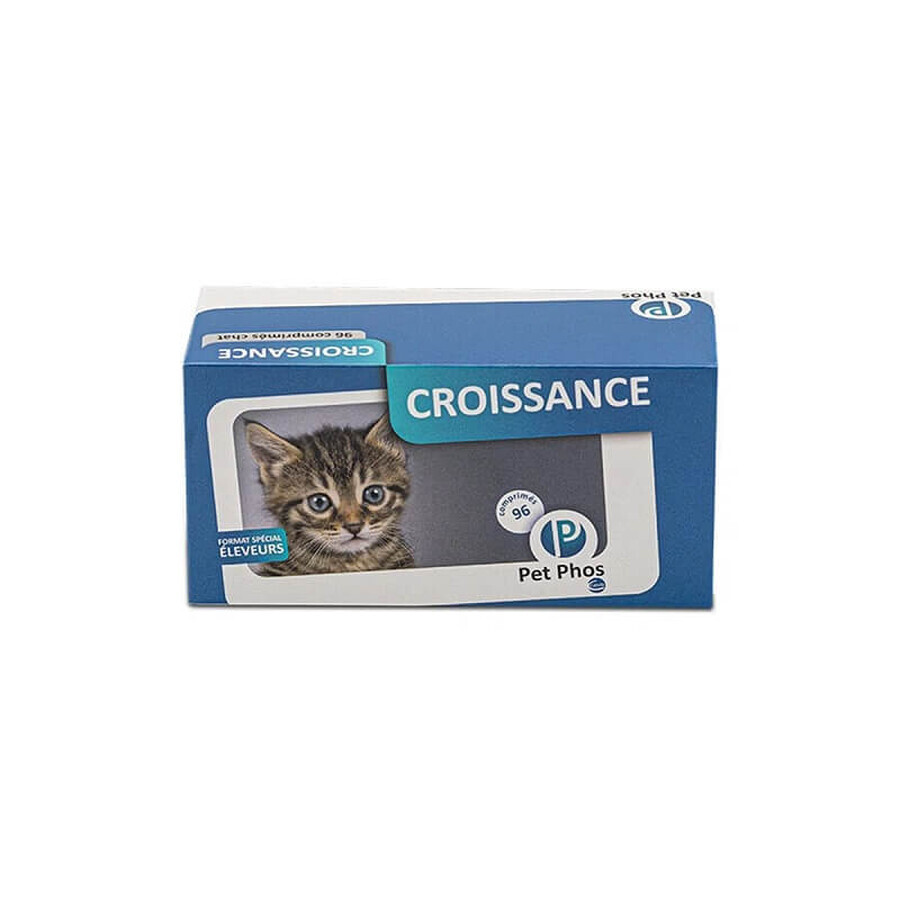 Supplément de vitamines et minéraux pour chats Pet Phos Felin Felin Croissance, 96 comprimés, Ceva Sante