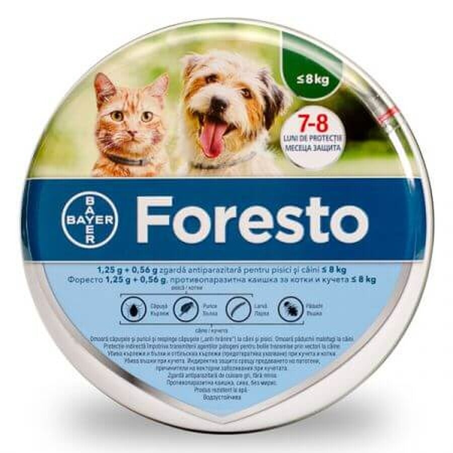 Antiparasitic collar for cats and small dogs Foresto Collar, 1 piece, Bayer Vet