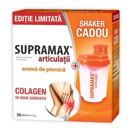 Supramax articulatii piersica 30 plicuri, Zdrovit, shaker gratuit