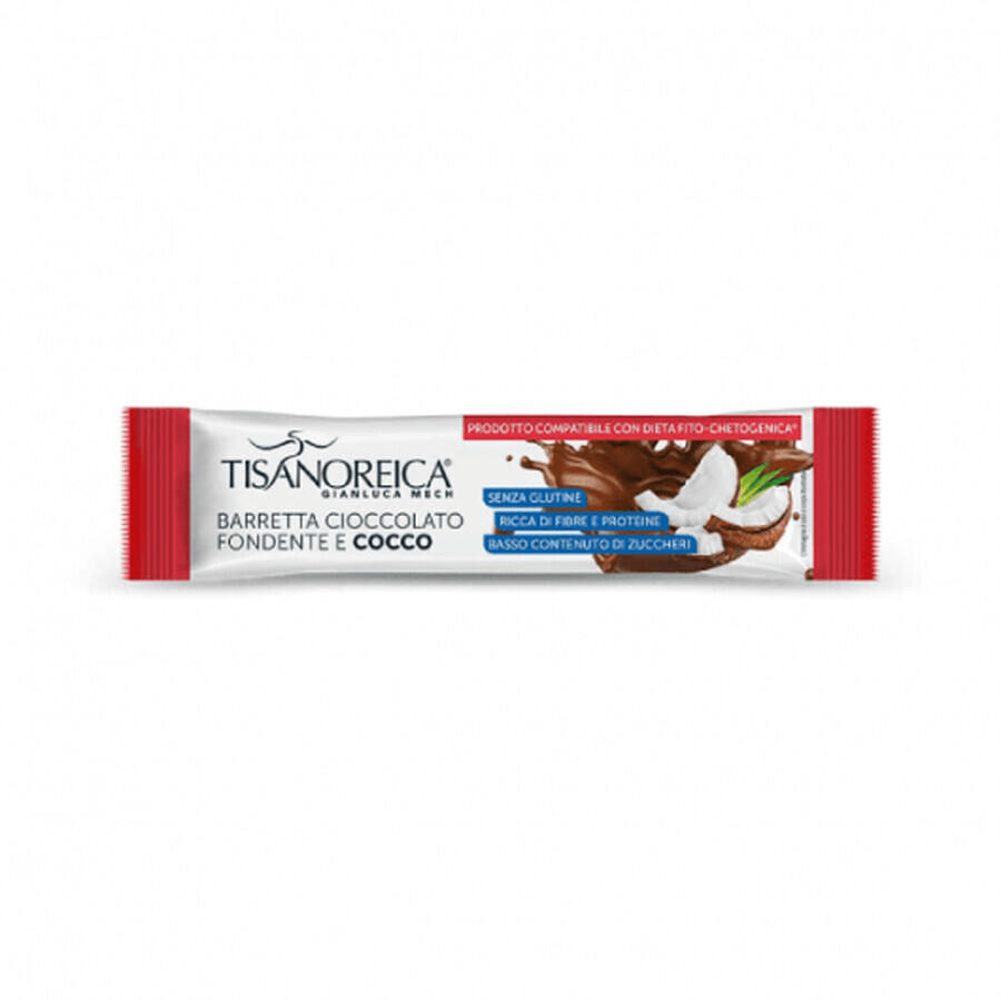 Dunkle Schokolade und Kokosnuss Protein-Riegel Gianluca Mech Tisanoreica Tisanoreica Dunkle Schokolade und Kokosnuss Bar 1x35gr