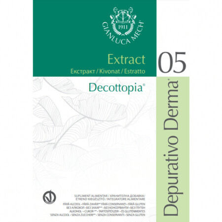 Complément alimentaire liquide Gianluca Mech Decottopia Depurativo Derma 05 16x30ml
