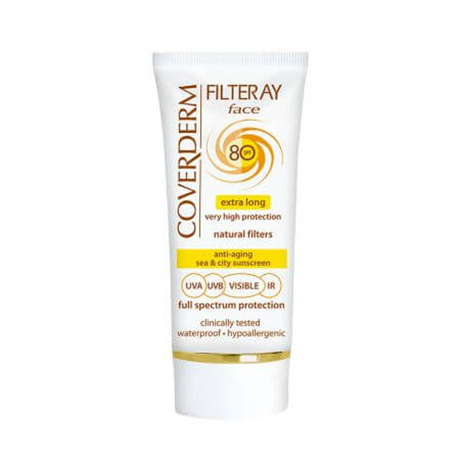 Filteray Face Spf 80, fara nuanta, 50 ml, Coverderm