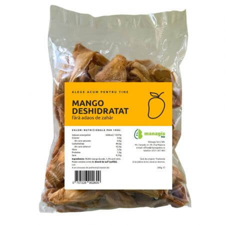 Mangue déshydratée sans sucre, 250 g, Managis