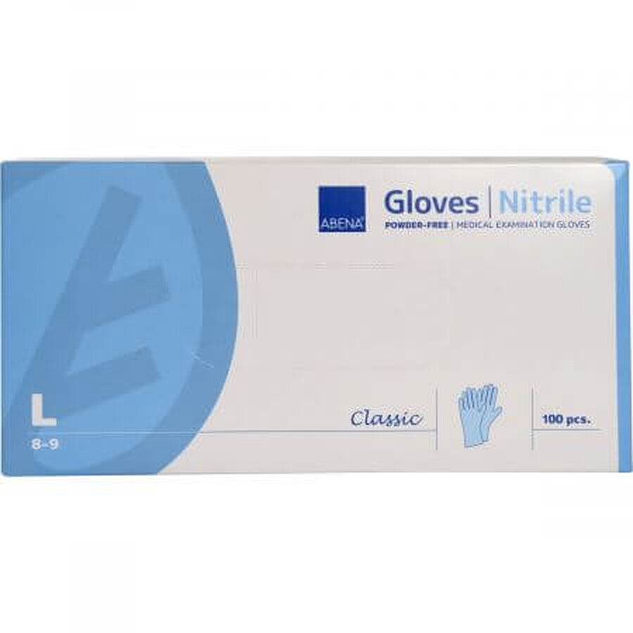 Gants d'examen en nitrile, non graissés, taille L, 100 pièces, Abena