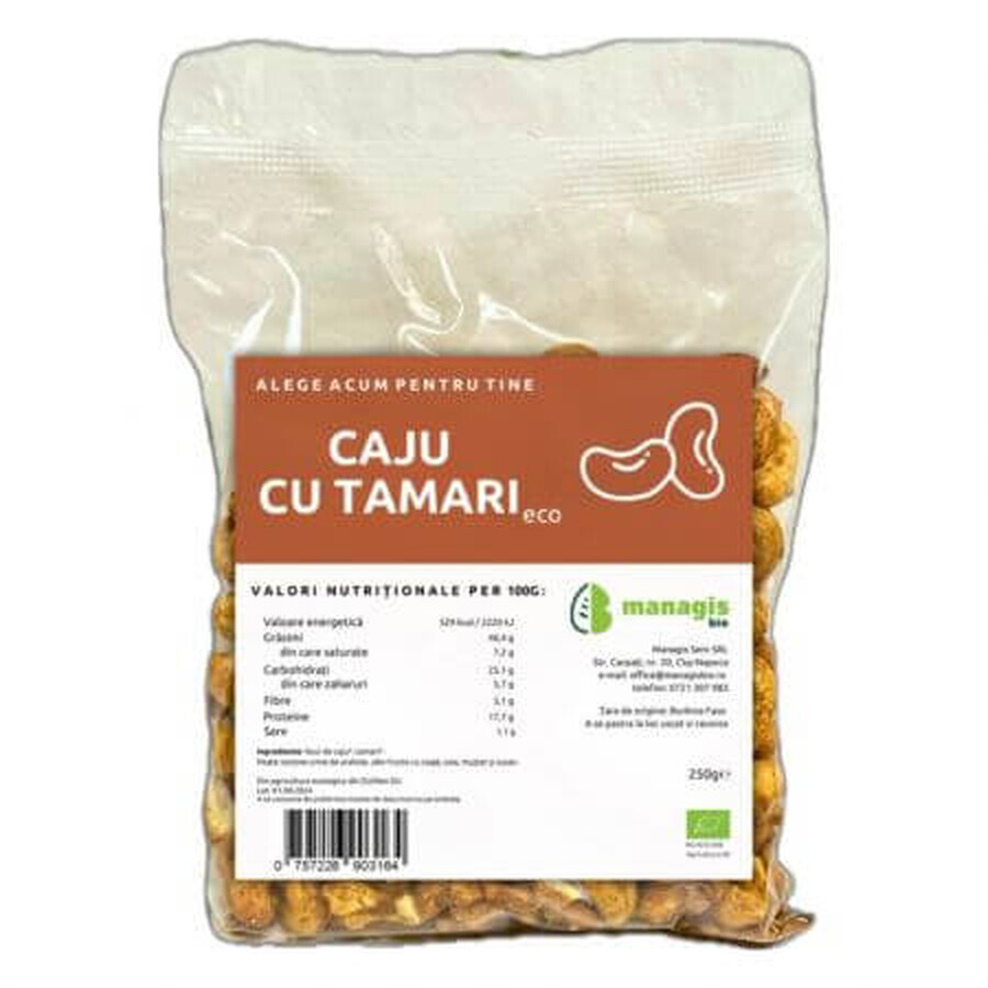 Organic cashew nuts with Tamari, 250 g, Managis