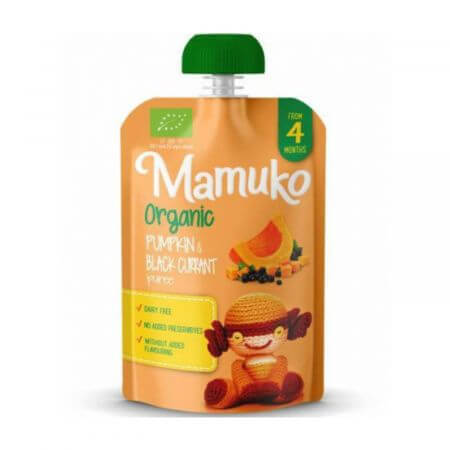 Purée de potiron et de noix de cajou bio, + 4 mois, 100 g, Mamuko