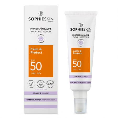 Cream for sensitive and atopic skin with SPF 50 Calm & Protect, 50 ml, Sophieskin