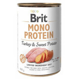 Comida húmeda con pavo y boniato para perros Mono Protein, 400 g, Brit