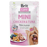 Wet food with chicken and tuna for dogs Fillets in Gravy Mini, 85 g, Brit