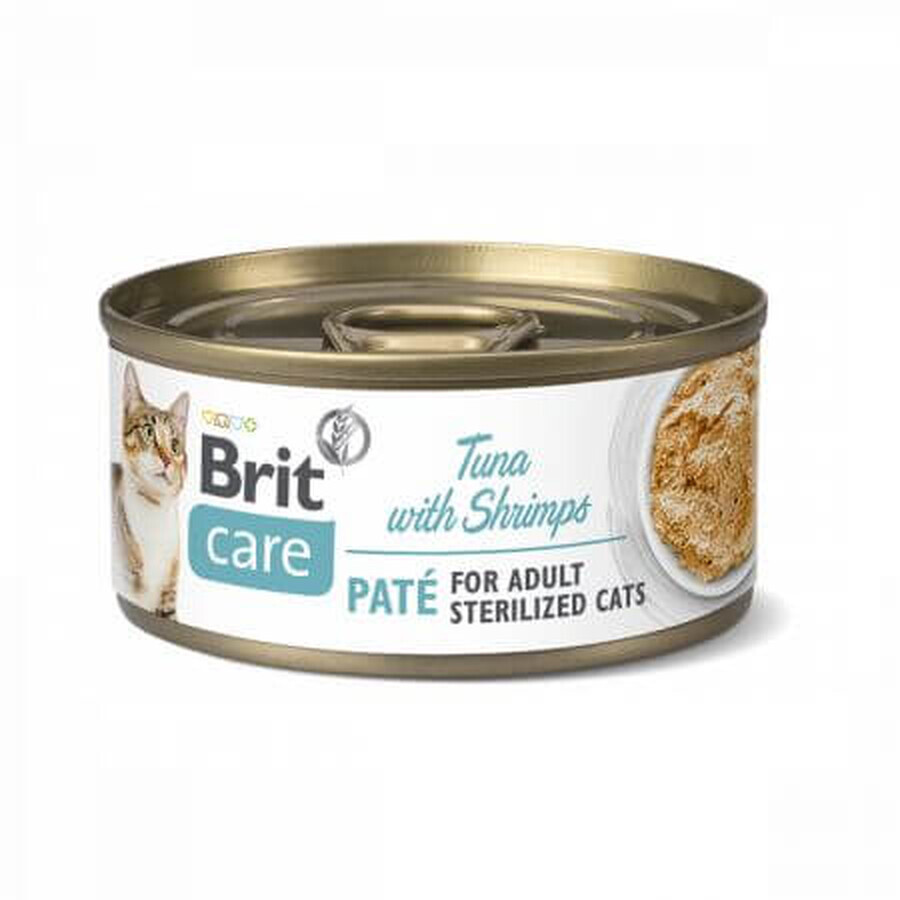 Croquettes au thon et aux crevettes pour chats Brit Care Cat Sterilised, 85 g, Brit