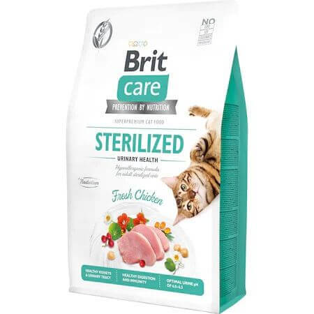 Croquettes pour chats stérilisés Brit Care GF Sterilized Urinary Health, 2 kg, Brit