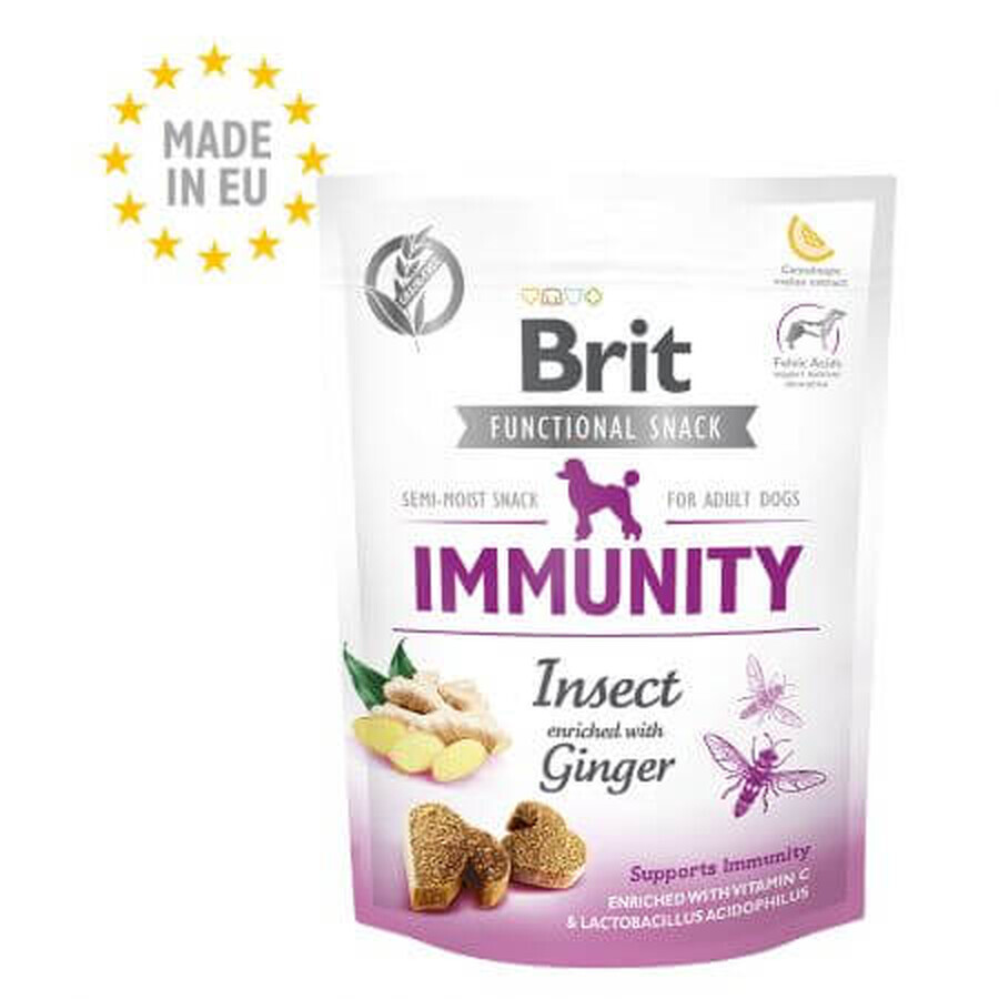 Snack aux insectes et au gingembre pour chiens Immunité, 150 g, Brit