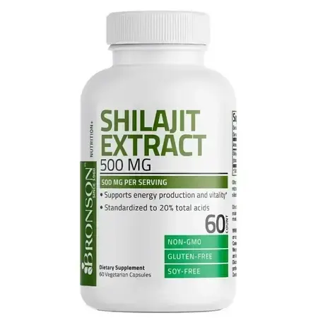 Shilajit Mumio Extract 500 mg, 120 gélules, Bronson