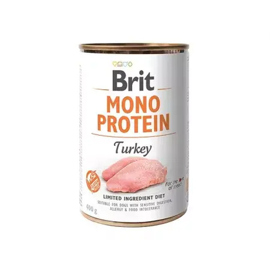 Wet food with turkey for dogs Mono Protein Turkey, 400 g, Brit