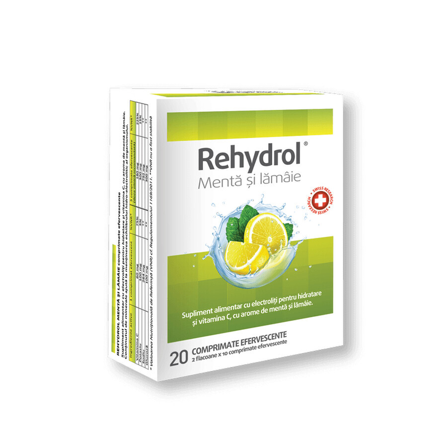 Rehydrol Menthe et Citron 2fl x 10cpr.eff MBA Pharma
