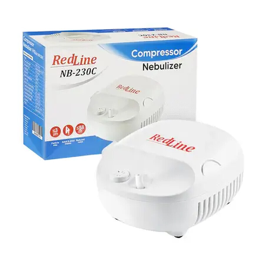 Dispositivo aerosol RedLine NB-230C, maschera per bambini e adulti, tazza nebulizzatore, particelle da 4 micron, nebulizzatore inalatore con compressore