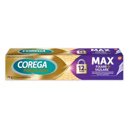 Crème adhésive pour la fixation et le scellement des prothèses dentaires Power Max, 70g, Corega
