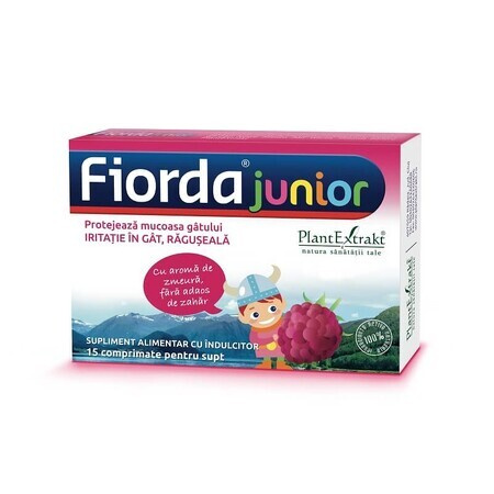 Fiorda Junior au goût de framboise, 15 comprimés, Plant Extrakt