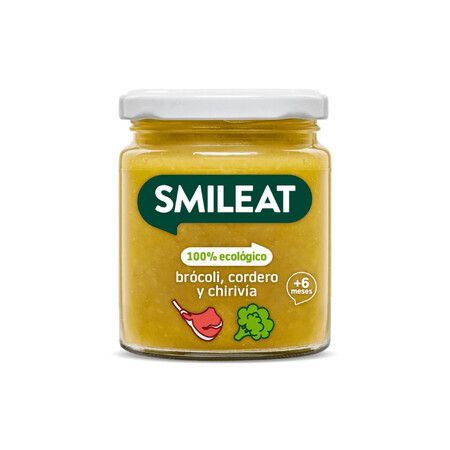Piure Bio cu brocoli, pastarnac, miel si ulei masline, +6 luni, 230 g, Smileat