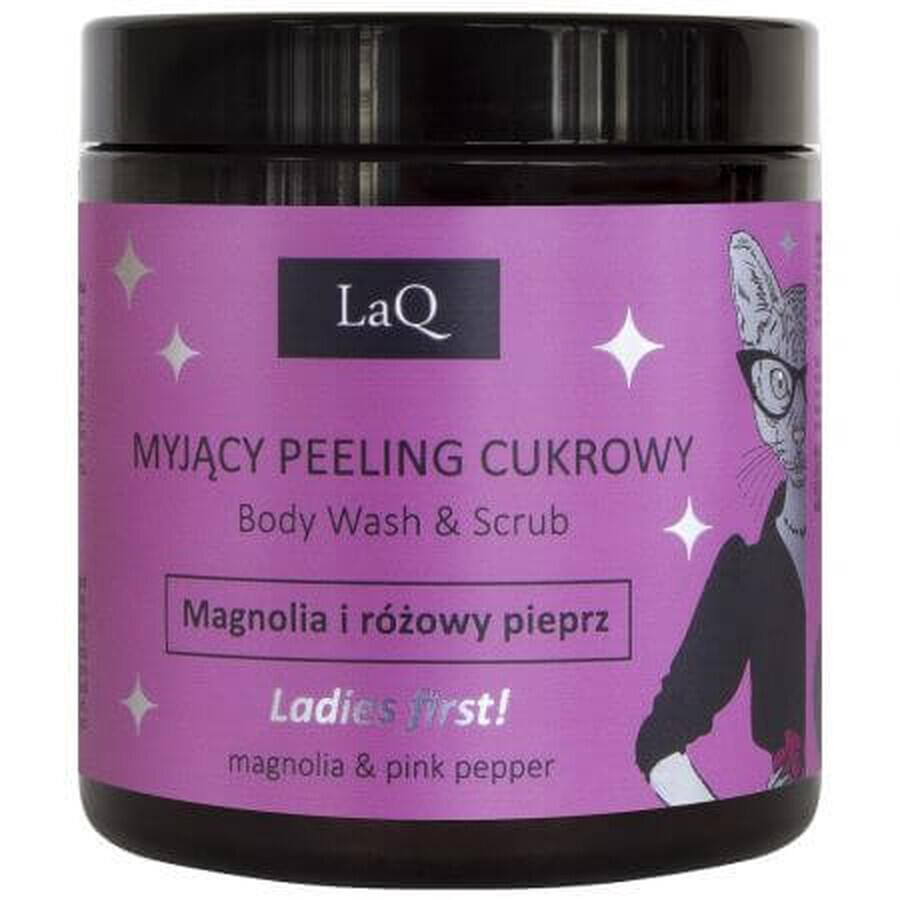 Gel de dus si peeling cu magnolie si piper roz, 220 g, LaQ