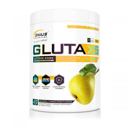 L-glutamine GLUTA-X5 Poire, 405 g, Genius Nutrition
