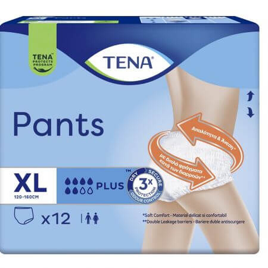 Panty diapers for adults Pants Plus Extra Large, 12 pieces, Tena