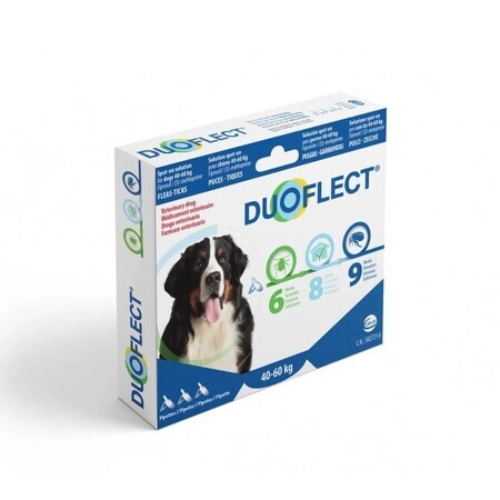 Spot on solution antiparasitaire pour les chiens de plus de 40 kg kg Duoflect, 3 pipettes, Ceva Sante