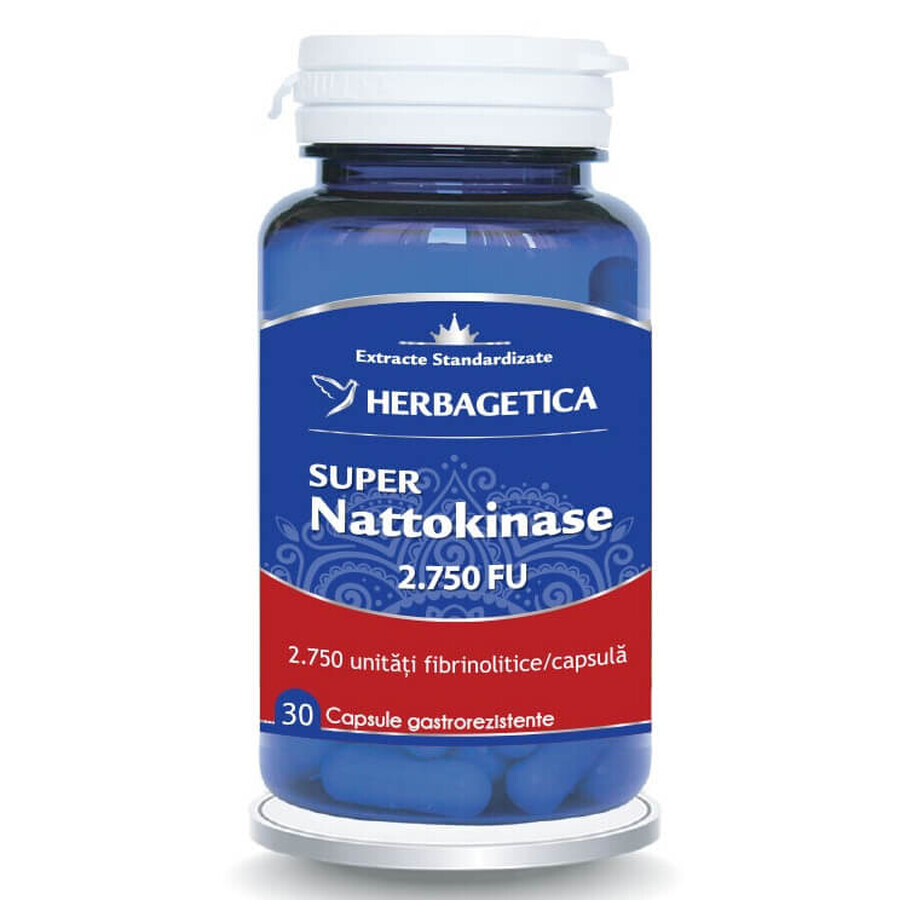 Super Nattokinase, 2750 FU, 30 Kapseln, Herbagetica