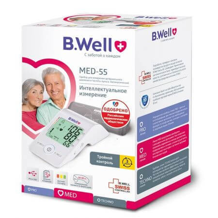 MED-55 automatisches Arm-Blutdruckmessgerät, 1 Stück, B.Well Swiss