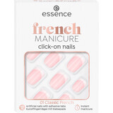 Essence Click-on french unghii false 01 Classic French, 12 buc