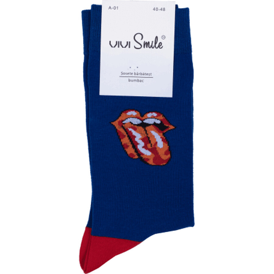 Susino Vivi chaussettes colorées smile pour hommes, 1 pièce